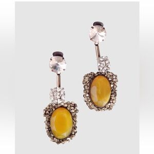 Marni Crystal metal and yellow stone earrings. Clip on. Very dazzling